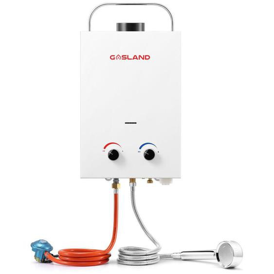 Gasland Chef - gasland BS158 6L 30/37mbar Tankless Chauffe-eau instantané à gaz, Chauffe-eau à gaz portable avec poignée pliante, Chauffe-eau