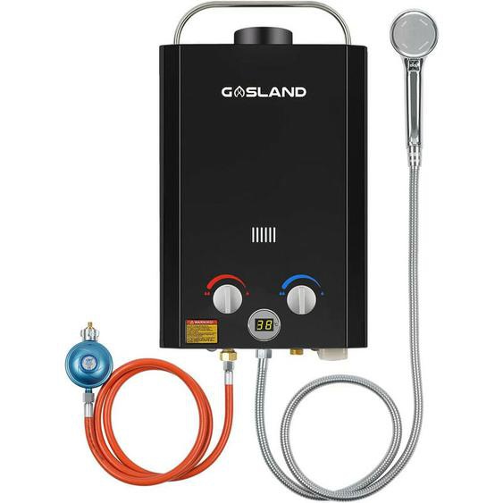 Gasland Chef - gasland Chauffe-eau à Gaz propane/butane de 6L/min, Chauffe-eau instantanés au gaz Noir 11KW - BE158B-DE - 50mbar