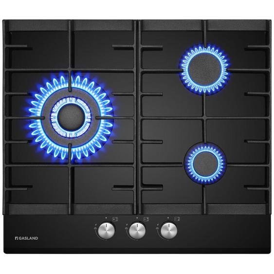 Gasland Chef - gasland Plaque de Cuisson à Gaz Naturel/Butane/Propane encastrée, Verre trempé - GH603BF - 3 Foyers - 6200W