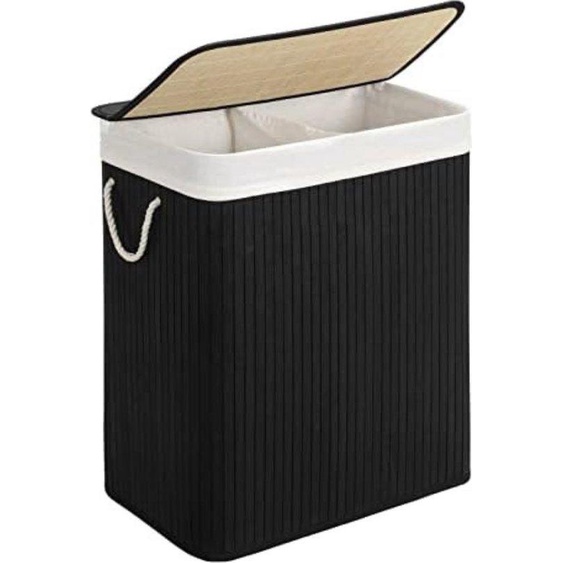 Gazon en bambou pour jardin - Gazon en bambou pour jardin avec couvercle - Gazon en bambou pour jardin - 51,5 x 31,5 x 61,5 cm - Noir