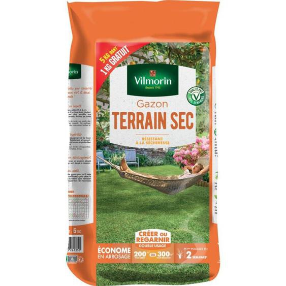 Gazon terrain sec 5 kgs dont 1kg gratuit