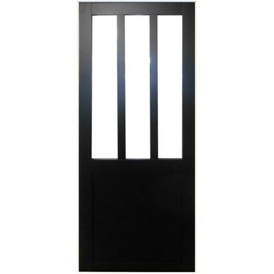 Gd Menuiseries - jamais Utilise] Porte Coulissante Atelier Noir Vitrée H204 x L73