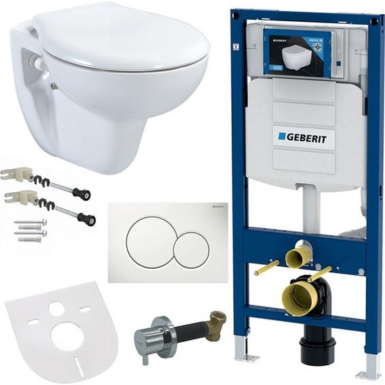 Geberit : Bidet de propreté, modèle mural, pour WC, blanc, élément de montage mural, plaque de couvercle à fermeture douce, modèle AC90L