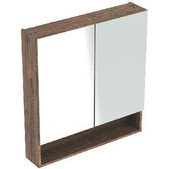 Geberit Selnova Square - Armoire de toilette 850x788x175 mm, 2 portes, noyer cendré 501.270.00.1