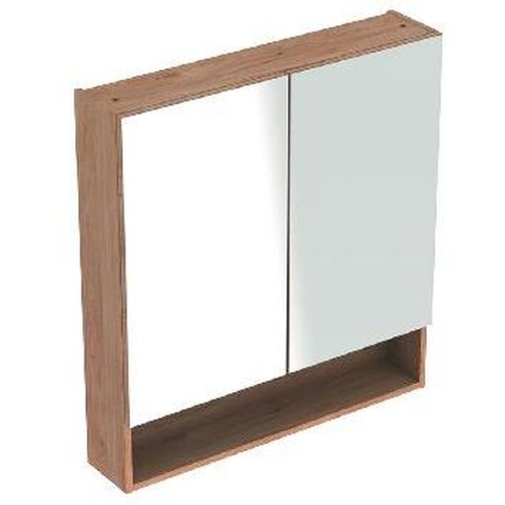 Geberit Selnova Square - Armoire de toilette 850x788x175 mm, 2 portes, noyer cendré clair 501.271.00.1