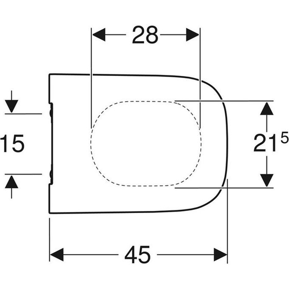 GEBERIT Smyle Square Siège de WC, forme sandwich étroite en D, avec dispositif dabaissement automatique, blanc