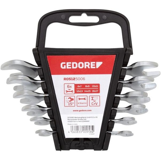 GEDORE red R05125006 Jeu de clés à fourche double courtes SW6-17 mm 6 pièces, 3300958