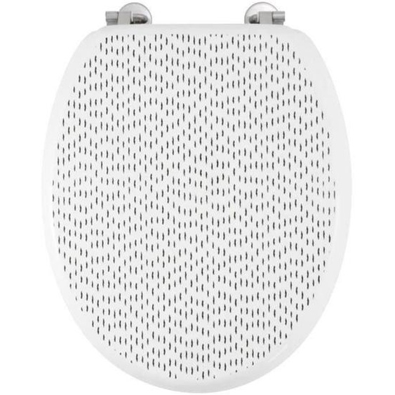 GELCO DESIGN Abattant WC Dash - Charnières inox - MDF - Noir et blanc