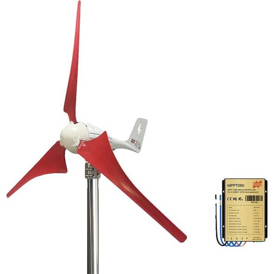 Générateur éolien, configuration flexible des pales, design très efficace, rouge 35lames, 600W, 12V