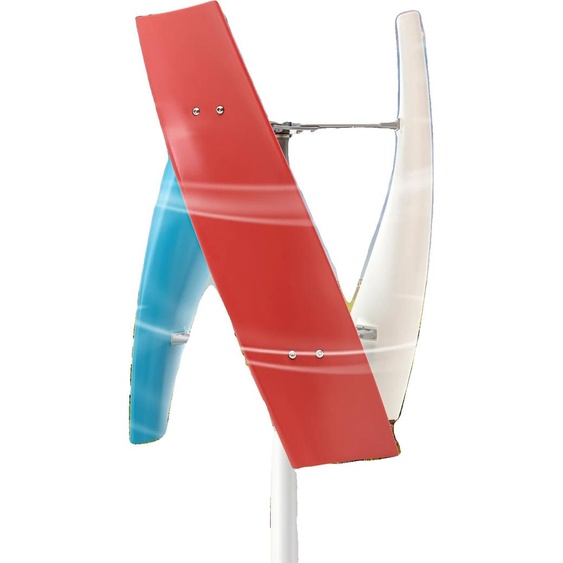 Générateur éolien vertical, sortie de puissance 400W, 3 pales en fibre de verre, rouge, 450W, 3 lames