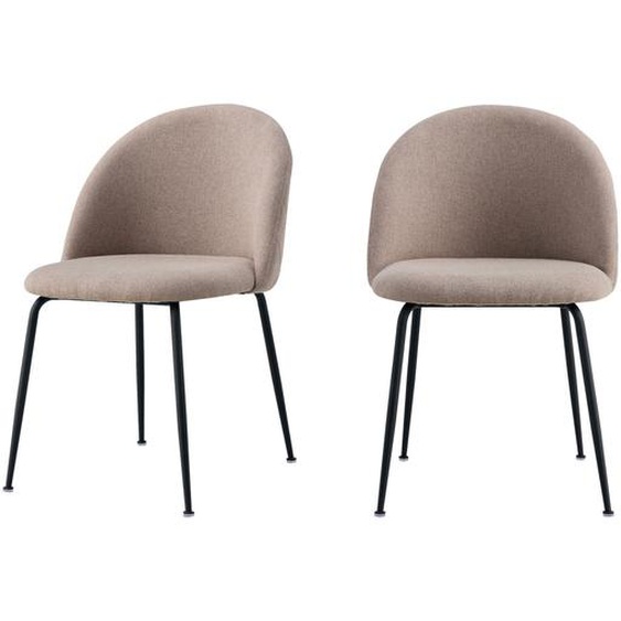 Geneve - Lot de 2 chaises en tissu et métal - Couleur - Taupe