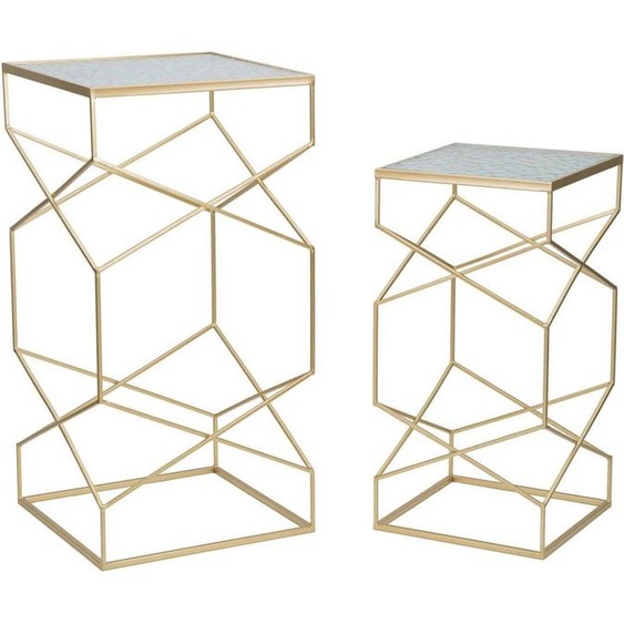 George - Table de salon, 50x50x100h cm or or, Porte-revues