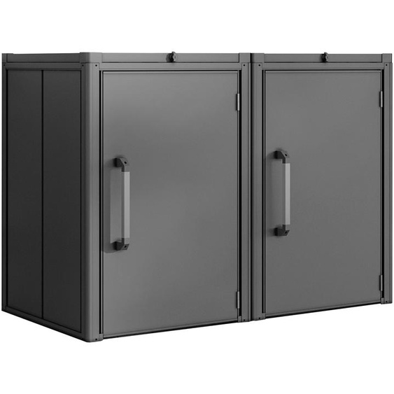 GFP Primeyard Cache-poubelle 168x84x120 cm abri poubelle métal anthracite