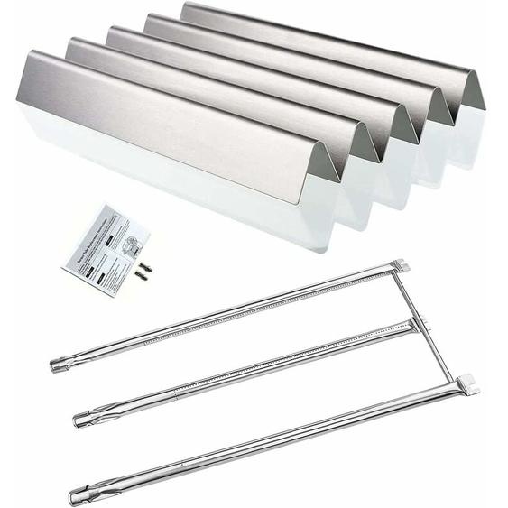 GFTIME 57cm Flavorizer Bar et 71cm Brûleur pour Weber Spirit 300 E310 E320 avec 3 boutons latéraux (2007-2012), Spirit 700, Weber 900, Pièces de