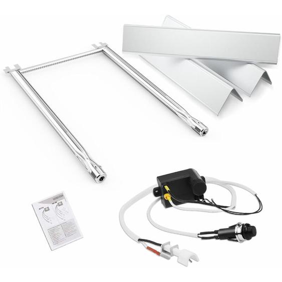 69785 Brûleur et 7635 Flavorizer Bars avec Bouton Allumeur pour Weber Spirit i ii 200 E210 S210 avec 2 Boutons de Commande Avant (2013 et plus),