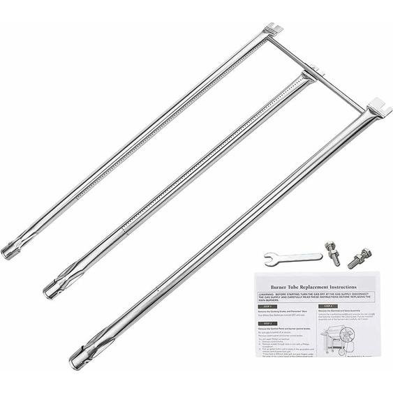GFTIME 7508 71cm Tube de brûleur en acier inoxydable pour Weber Spirit 300 E310 E320 avec 3 boutons latéraux (2007-2012), Spirit 700, Weber 900,