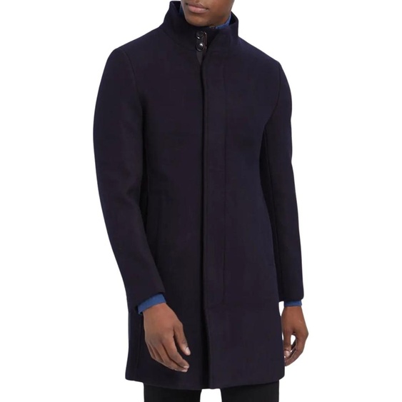 Gianni Feraud Therapy manteau en laine pour homme bleu marine transitionnel S