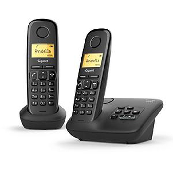 Gigaset Téléphone sans fil AL 170A Duo, avec répondeur - noir