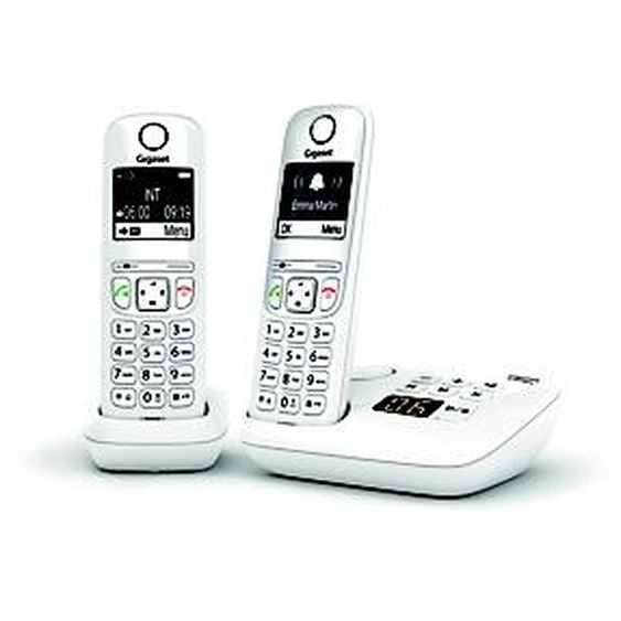 Gigaset Téléphone sans fil AS690A Duo avec répondeur - Blanc