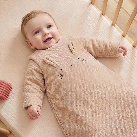 Gigoteuse bébé velours côtelé beige