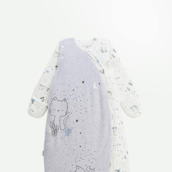 Gigoteuse Dhiver En Velours Avec Manches Amovibles Chatmallow Gris