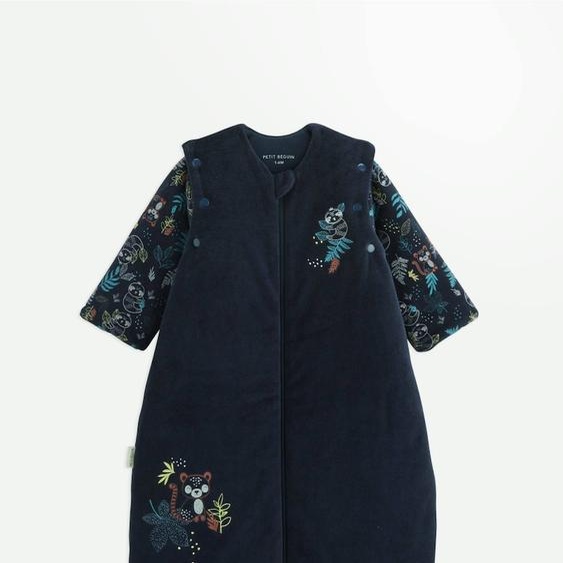 Gigoteuse Dhiver En Velours Avec Manches Amovibles Jungle Friends Bleu