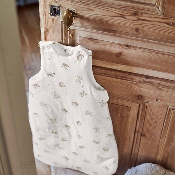 Gigoteuse en coton bio* MINI COMPAGNIE personnalisable écru / gris