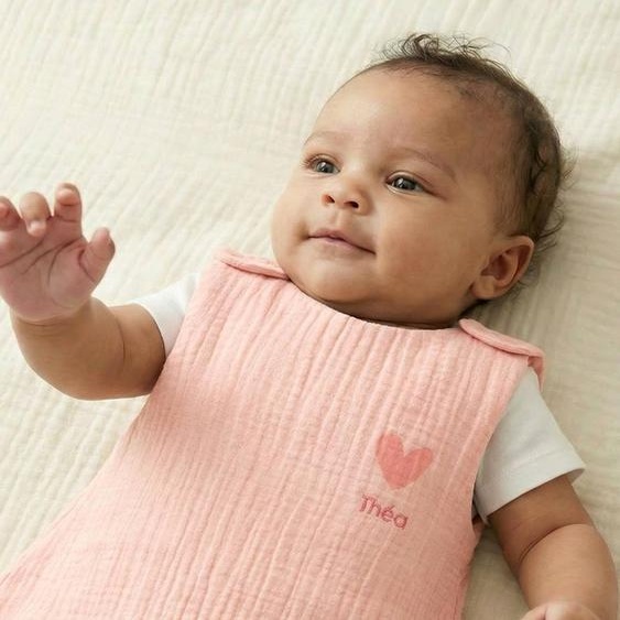 Gigoteuse été sans doublure en gaze de coton Bio*, personnalisable corail