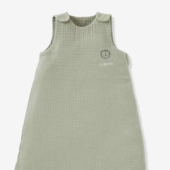 Gigoteuse été sans doublure en gaze de coton Bio*, personnalisable vert sauge