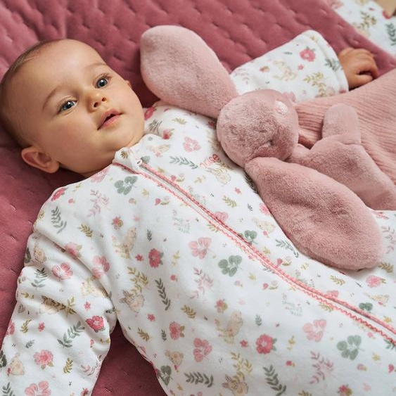 Gigoteuse hiver manches longues amovibles LAPIN ENCHANTÉ blanc imprimé