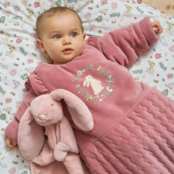 Gigoteuse hiver manches longues amovibles LAPIN ENCHANTÉ vieux rose