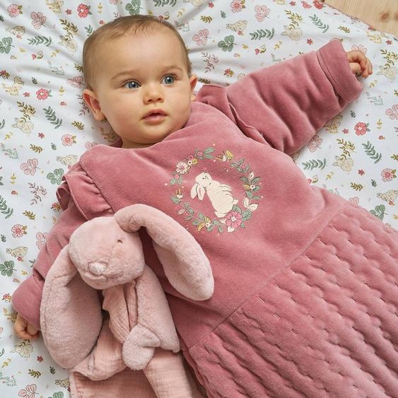 Gigoteuse hiver manches longues amovibles LAPIN ENCHANTÉ vieux rose