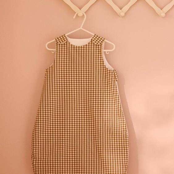 Gigoteuse Légère Percale De Coton Biologique Tog 1 Vichy Caramel