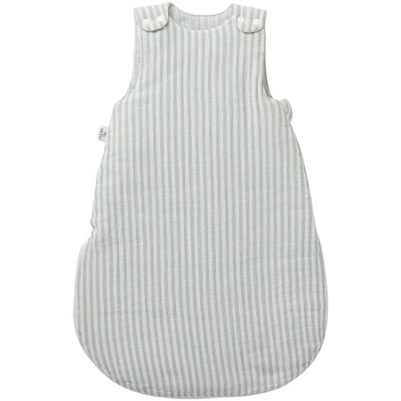 Gigoteuse Ouatinée En Gaze De Coton Rayé Vert De Gris (0-6 Mois) Vert De Gris, Blanc