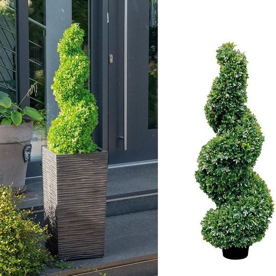 Gilde Getopfte Pflanze, Buchsbaum, Twist, Kunststoff, grün, VE 1, H. 90 cm, D. 30 cm 59481 4042911873942