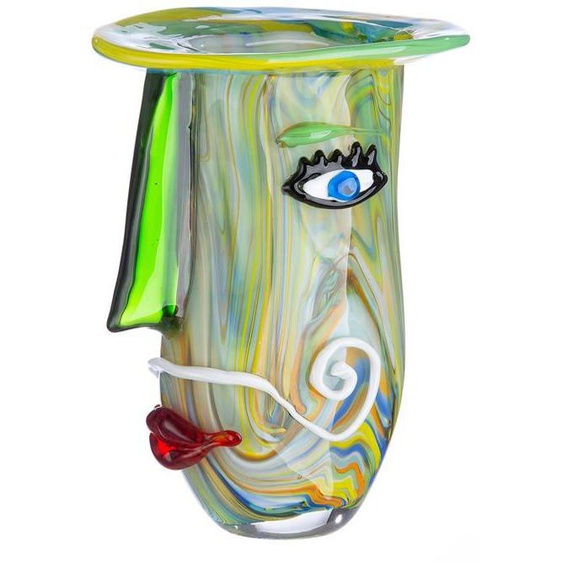 Gilde glas art - 39254 - Vase decoratif - Vase en Verre - Objet dart - Vase en Verre - Couleur : Vert - Hauteur : 29 cm