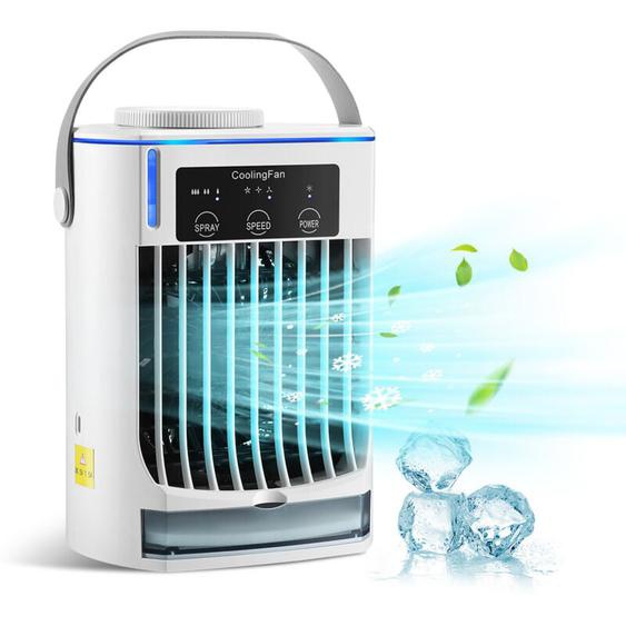 Gistuch - Climatiseur Portable , usb Mini Climatiseur Mobile, Brume fraîche Refroidisseur dair, Ventilateur, 3 Vitesses, Humidificateur, Écologique