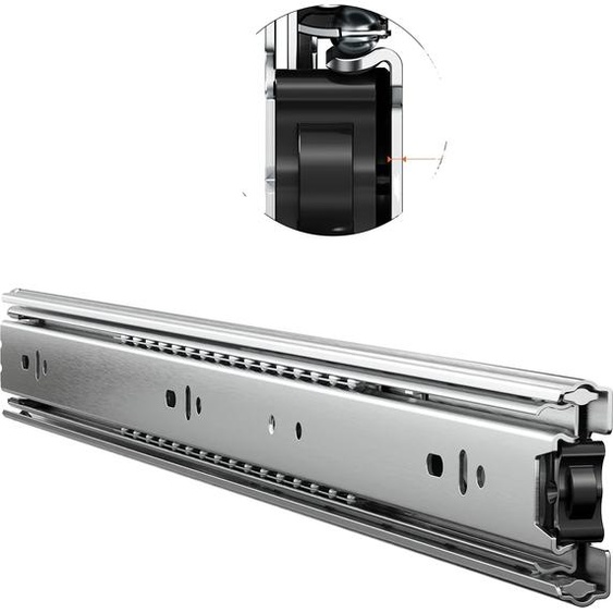 Glissières de tiroir, extraction totale Roulements à billes, capacité de charge 100LB, 18 pouces