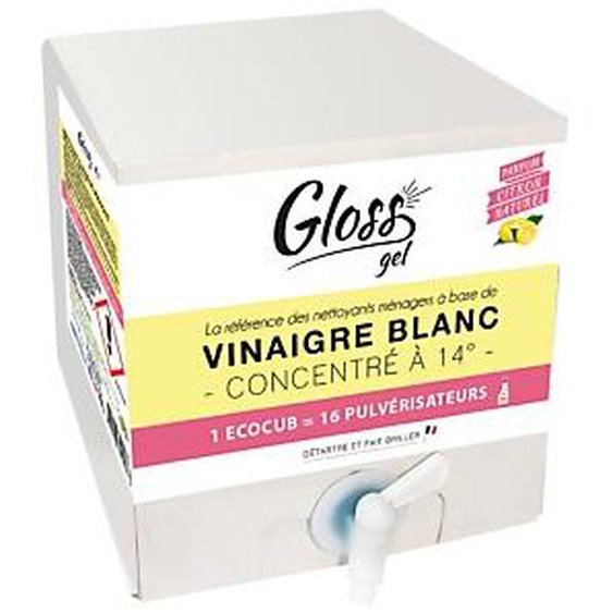 GLOSS Vinaigre blanc concentré en gel Gloss citron, Ecocub de 10 L