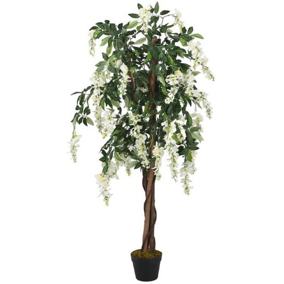 Glycine artificielle 840 feuilles 120 cm vert et blanc