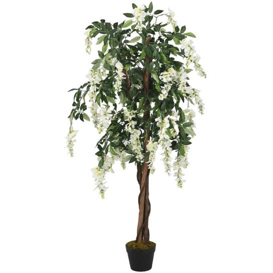 Glycine artificielle 840 feuilles 150 cm vert et blanc