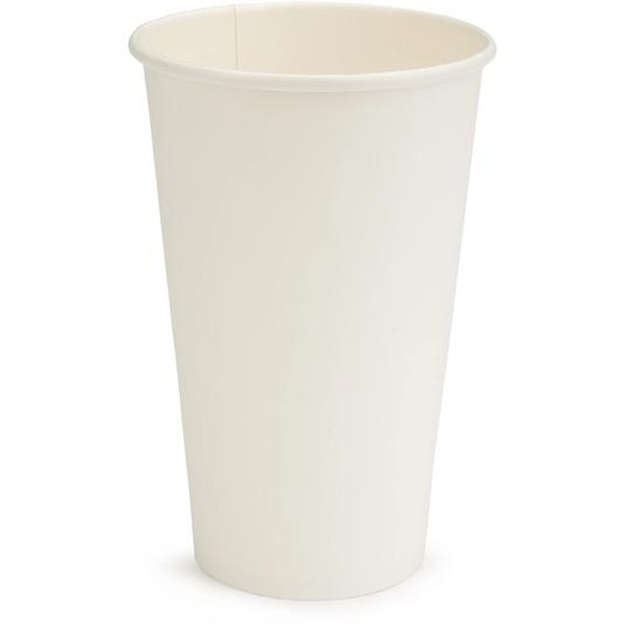 Gobelet en carton blanc 45 cl - Décor neutre - Enduction en plastique - Recyclable - Lot de 50