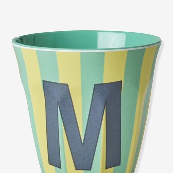 Gobelet en mélamine à rayures, lettre L rice, taille moyenne 250 ml multicolore