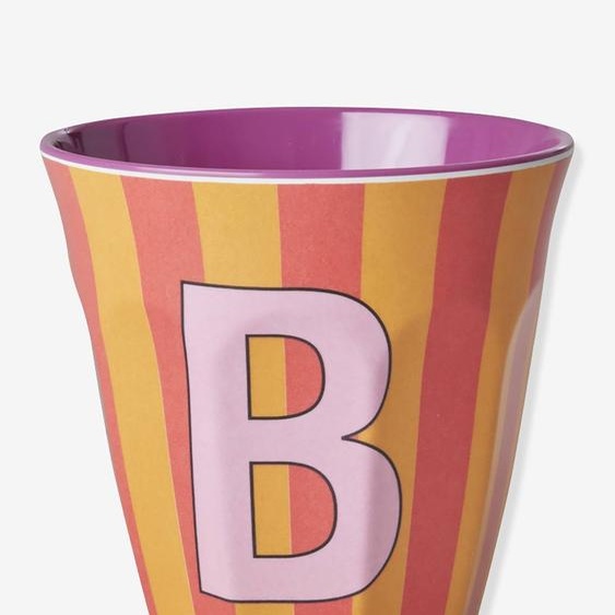 Gobelet en mélamine rayé LETTRE B rice, Medium 250 ml multicolore