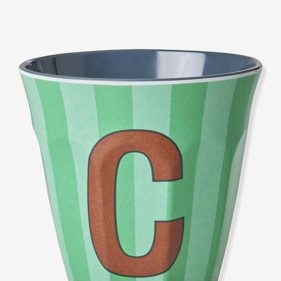 Gobelet en mélamine rayé LETTRE C rice, Medium 250 ml multicolore