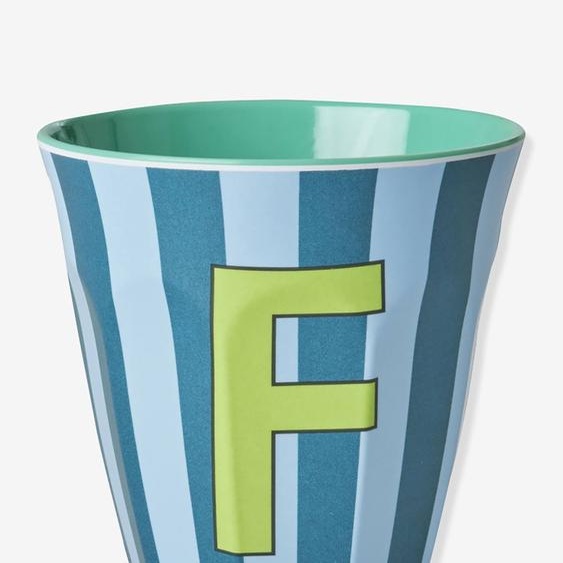 Gobelet en mélamine rayé LETTRE F rice, Medium 250 ml multicolore