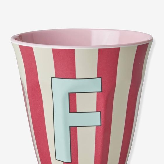 Gobelet en mélamine rayé LETTRE F rice, Medium 250 ml multicolore