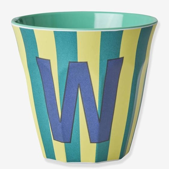 Gobelet en mélamine rayé LETTRE W rice, Medium 250 ml multicolore