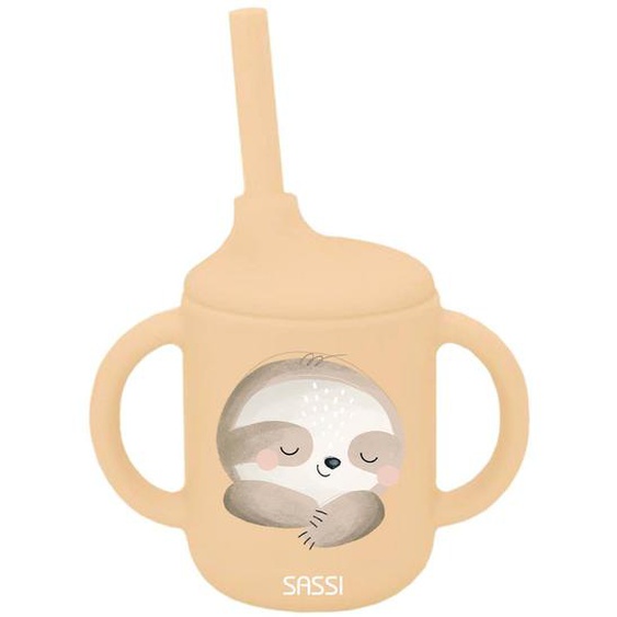 Gobelet En Silicone Gnawy Le Paresseux Beige