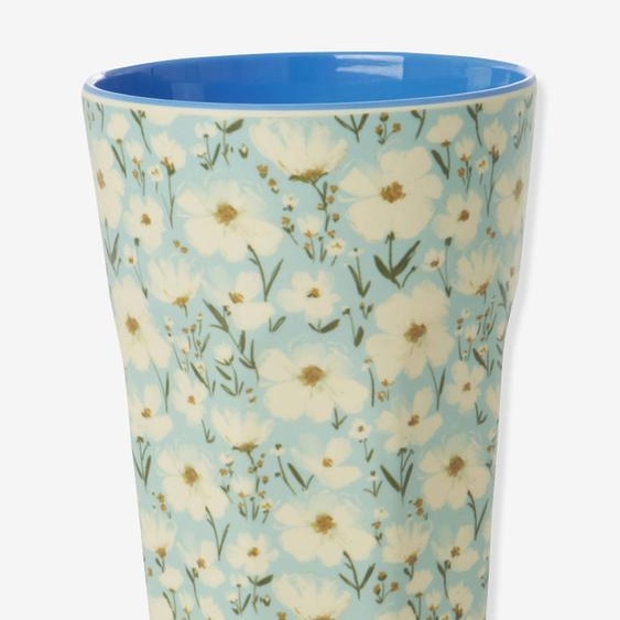 Gobelet grand modèle en mélamine SUMMER BLOOM rice 400 ml bleu ciel